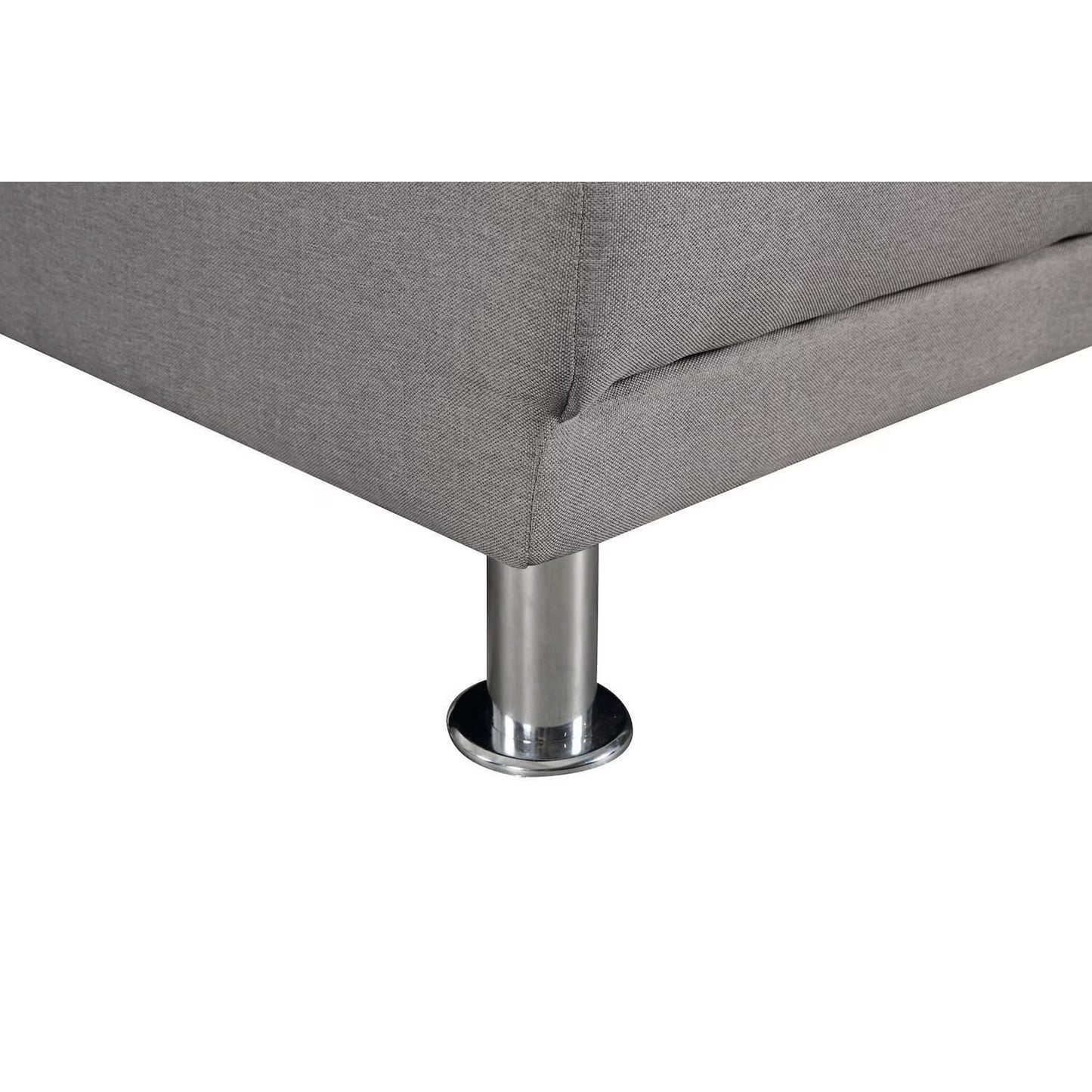 Adjustable Polyester Sectional Sleeper Sofa, Convertible Queen Size Sofa Bed, Light Grey