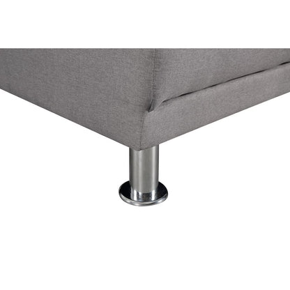 Adjustable Polyester Sectional Sleeper Sofa, Convertible Queen Size Sofa Bed, Light Grey