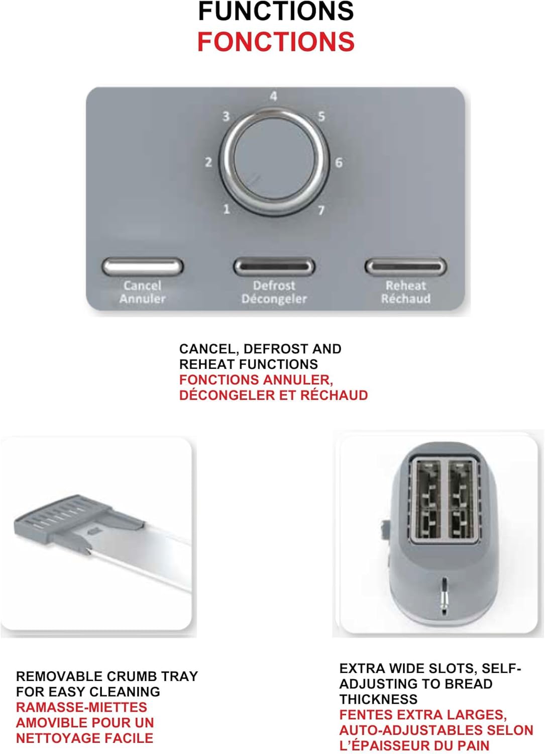 2-Slice Toaster with Adjustable Browning Control & Removable Crumb Tray