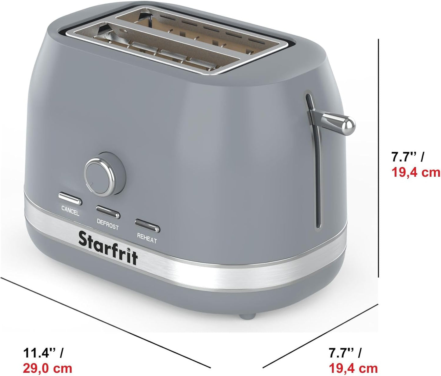 2-Slice Toaster with Adjustable Browning Control & Removable Crumb Tray