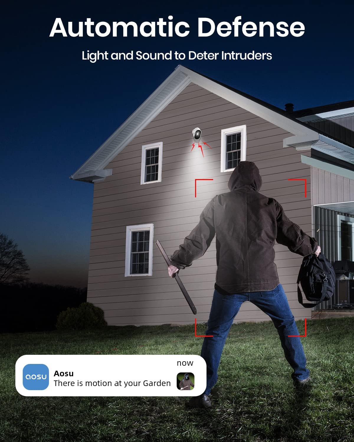 4-Camera Wireless Outdoor Security Camera System with 2K QHD Resolution & Solar Charging