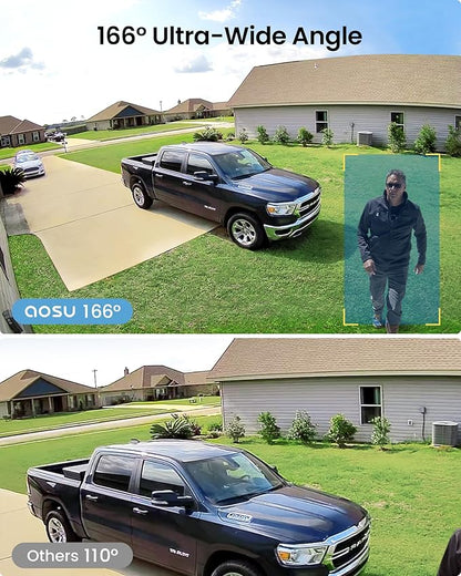 4-Camera Wireless Outdoor Security Camera System with 2K QHD Resolution & Solar Charging