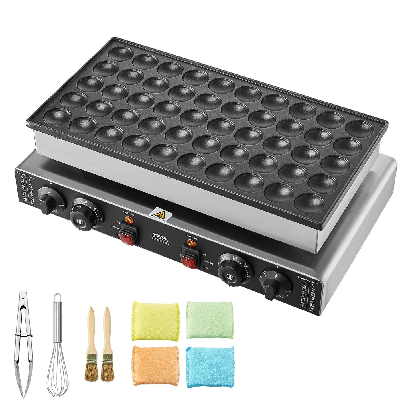 VEVOR Commercial Mini Dutch Pancake Maker 50PCS 1700W